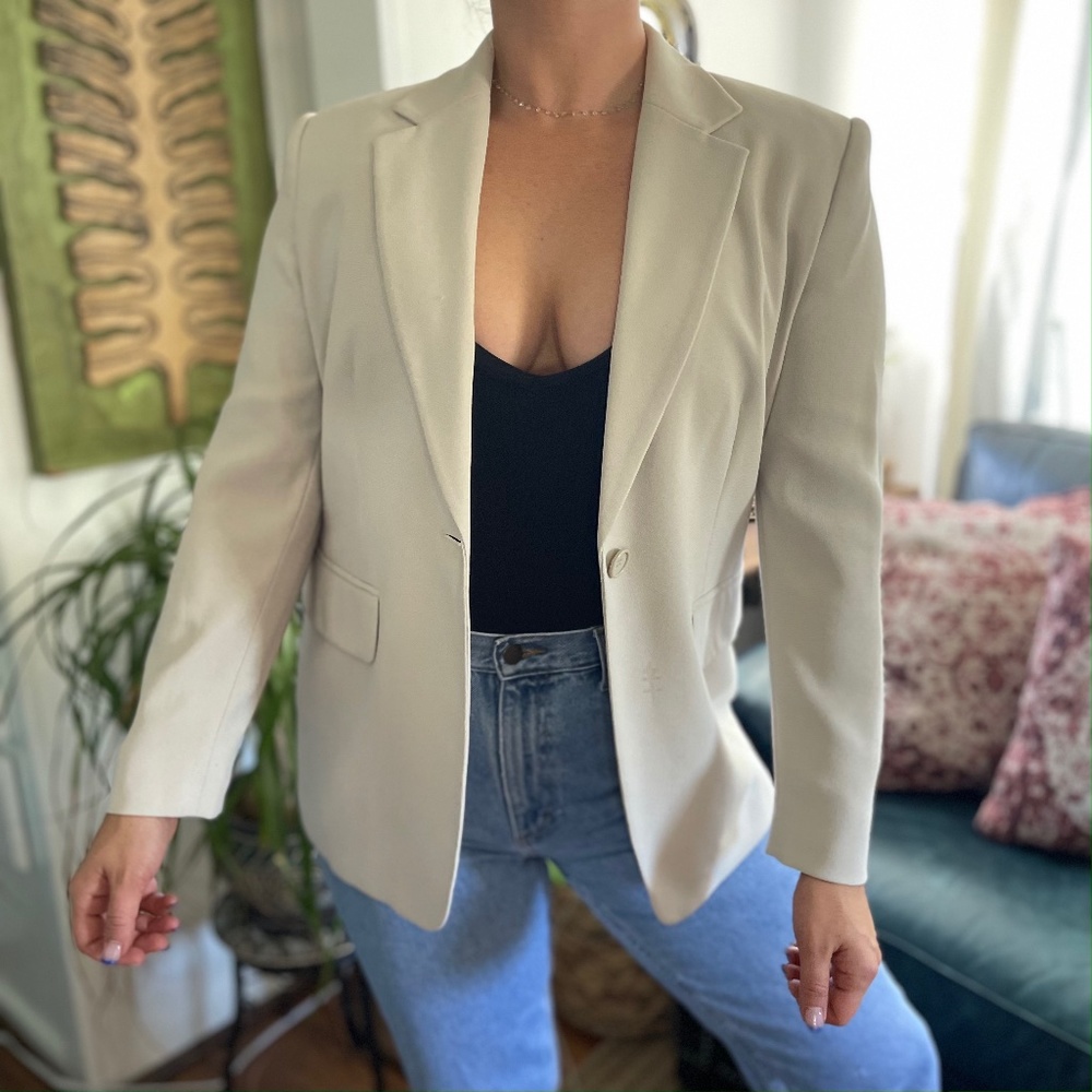 VTG 90s Nygard Collection Neutral Blazer SZ 8